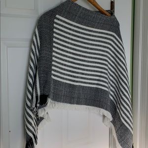 Cozy Black and White Poncho